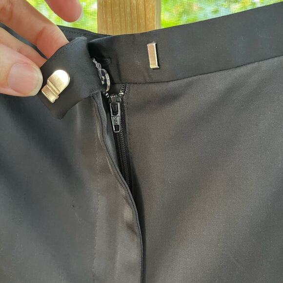 Express Women's Black Vintage Sateen Pants Rhinestones 1990's Y2K Era Size 9/10 - Picture 6 of 10